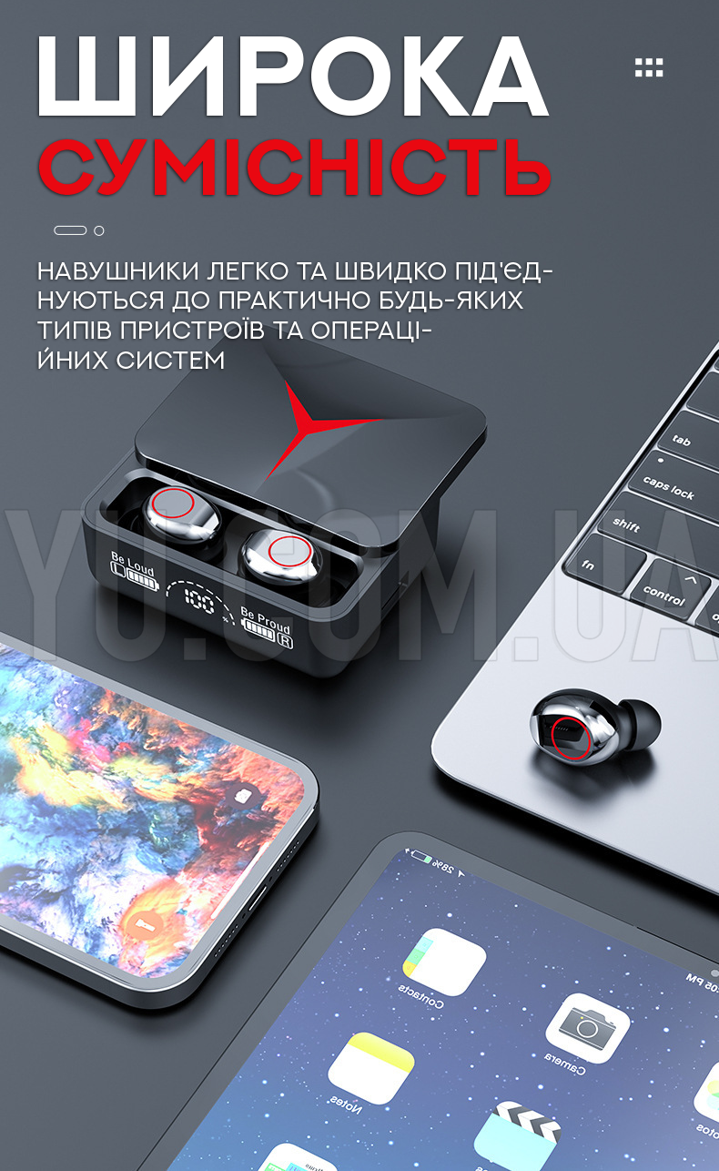 Навушники вкладиші бездротові TWS M90 Навушники вкладиші бездротові TWS M90